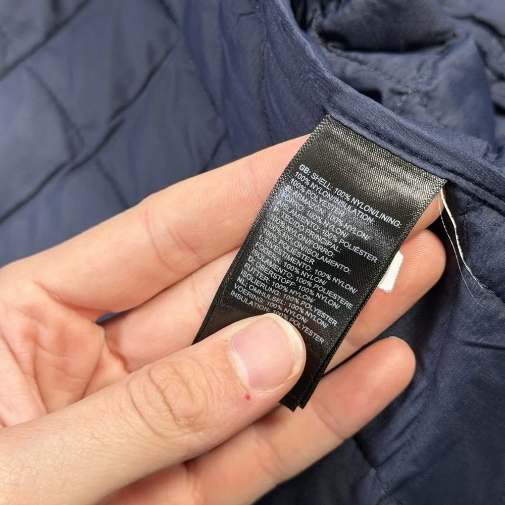 The North Face Jacket Mens Large Navy Thermoball Puffer Hooded Nylon Full Zip